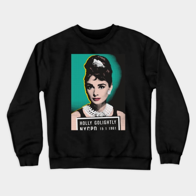 Audrey Mugshot Popart Crewneck Sweatshirt by PengellyArt